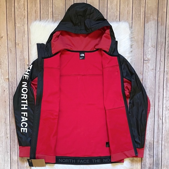 The North Face Men’s Logo Fleece Full Zip Red And Black Hoodie - Picture 5 of 8